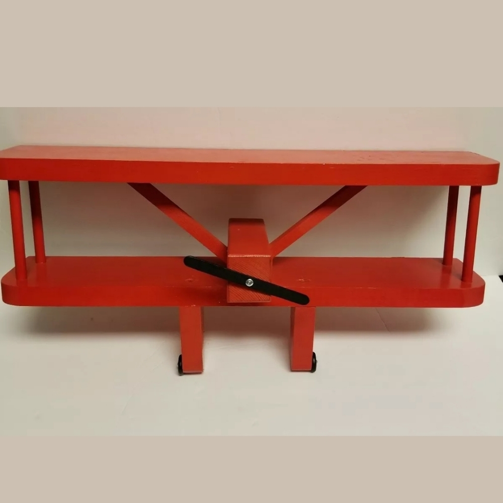 Red Plane Wooden Display Small Decor Shelf